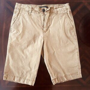 Aeropostale men's next level flex slim tan chino shorts size 27